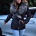 K New Short Women's Cotton Coat With A Large Fur Collar;_ecoleips.com