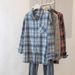 Women's Vintage Loose Fit Plaid Shirt – Casual & Slimming Oversized Checkered Blouse (S-XXL, Blue/Pink/Burgundy)_ecoleips.com