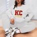 Women's KC Letter Print Fleece Lined Hoodie And Pants Set Warm Winter Outfit White Black Dark Gray S XXL_ecoleips.com