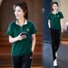 Women's Casual Sportswear Set Short Sleeved Two Piece Chic And Youthful Slimming Stand Collar Half Zipper Summer Wear_ecoleips.com