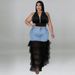 Women's Clothing Large Size Women's Sexy Washed Denim Mesh Skirt Style Fashion For Ladies For Formal & Casual For Women_ecoleips.com