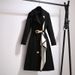 Elegant Women's Trench Coat - Slim Fit Mid-Length Casual Coat With Belt & Scarf, Plus Size Flowy Outerwear For Spring & Fall_ecoleips.com