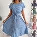 Instagram-style Real Shot Of The New Spring-summer Casual Short-sleeve Floral Pleated Skirt. European And_ecoleips.com