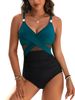 Women's Clothing Swimsuit Sexy Mesh Bathing Suit Solid Color High Elasticity, Quick Dry(Black, Wine Red, Army Green, Peacock Blue, Navy, More Colors)_ecoleips.com