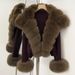 Luxury Knit Cardigan With Fox Fur Trim – Short Sleeveless Winter Coat For Women (Elegant & Warm Open-Front Sweater Jacket)_ecoleips.com
