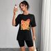 Women's Casual Round Neck Short Sleeve Top Multi-Color American Style Simple Fashionable Sports Solid Color Loose Printed T-Shirt_ecoleips.com