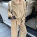 Women's Casual Lounge Set Hooded Sweatshirt & Wide Leg Pants Two-Piece Outfit - Soft Fleece Fabric, Comfortable & Stylish_ecoleips.com