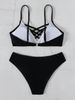 Verve New Sexy Two-Piece Swimsuit With Drawstring, Solid Color Bikini For Women, Sports Style_ecoleips.com