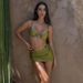 Sexy Beaded Solid Color Two Piece Swimsuit Bikini Cross Border Tume Three Piece Set European And American Style Hollowed out Design_ecoleips.com