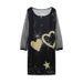 2026 New Spring-style Round Neck Sequins Perspective Gauze Lady Dress_ecoleips.com