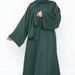 Voya Dark Green Satin Jacquard Dress - 3D Embossed Floral With Gold Weave - Formal Kaftan Style Gown For Eid, Wedding Guest & Special Occasions_ecoleips.com