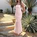 Women's Strapless Solid Slim Fit Bodycon Maxi Dress_ecoleips.com