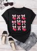 European And American Cross-border Foreign Trade Wholesale Clothing, Cherry Pattern Printed Round Neck Plus-size_ecoleips.com