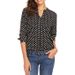 Women's Clothing Plus Size Women's Shirt Loose Fit V Neck Long Sleeve Polka Dot Print Style Top For Formal & Casual_ecoleips.com