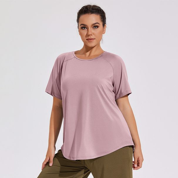 New Mesh Back Loose Quick Drying T-shirt Cover, Breathable Yoga Suit, Short Sleeved Running And Fitness Sportswear For_ecoleips.com