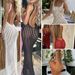 Women's Clothing Slim Backless Solid Color Breathable Fashion Beach Sunscreen Blouse Long Skirt_ecoleips.com