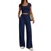 Cross-border 2026 Spring/Summer New Y2 European American Women's Casual Slim-Fit Two-Piece Set With Short Sleeves And_ecoleips.com