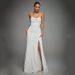 Women's tube top gathered slit satin dress skirt sexy slim hip hip dress spring_ecoleips.com