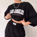 Spring New Women's Casual Commuting Printed Short Sleeved Sweatshirt And Trousers Two Piece Suit_ecoleips.com