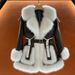 Luxury Fur Coat For Women – Mid-Length Plush Collar Wrap Coat (Off-White/Black, L-3XL)_ecoleips.com
