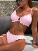 Classic Women's Lace Bikini Set European American Style Elegant Simple Summer Swimsuit Beachwear Wire-Free Chest Pad G513R_ecoleips.com
