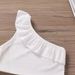 Girls' New Cross-Border European American Summer Baby Ruffle One-Shoulder Thin One-Piece Children's Cotton Vest For_ecoleips.com