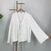 Versatile Slim Fit V Neck Shirt Women's Blouse_ecoleips.com