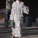 Flower Hollow Out Loose Women's Party Dress Sexy V Neck Long Sleeved Autumn Dress Casual Solid Color Button Maxi Dress Vestidos_ecoleips.com