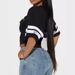 Women's Slim Fit Short Sleeve Top European American Style Digital Print Hollow Design Black Wholesale_ecoleips.com