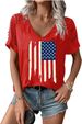 Womens Cut Out V Neck T-Shirts Boho Floral Graphic Tee Summer Cold Shoulder Tops Cute Wildflower Short Sleeve Blouse_ecoleips.com