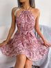 2026 Spring/Summer European And American Casual Ruffled Floral Maxi Beach Dress Cross-Border Women's Clothing_ecoleips.com