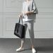 Women's Clothing Autumn New Women's Clothing Two Piece Set Slit Top Cropped Pants Casual Fashion Suit_ecoleips.com