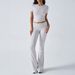 Women's Casual Solid Color Trousers Set Slim Fit Short Sleeved Top And Bottoms Spring/Summer European American Style_ecoleips.com