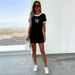 American-style Trendy Cool Letter-printed Round-neck Short-sleeve Women's Fashionable And Elegant Dress 012 Print_ecoleips.com