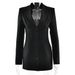 Women's Sexy Lapel Single Breast Solid Color Bodycon Midi Dress – Fall Winter Office Party Gown 2026_ecoleips.com
