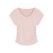 American Spice Girl Solid Color Simple V-Neck T-Shirt Women's 2026 Summer New Short Slim Versatile Pullover_ecoleips.com