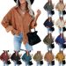 Women's Clothing New Autumn And Winter Women's Shirt Solid Color Lapel Corduroy Casual Jacket_ecoleips.com