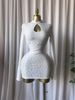 Women's Long Sleeved Hollow Jacquard Dress Sexy Two-Way Wearable Short Dress European And American Style Cross Border Fashion_ecoleips.com