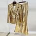 Women's Clothing Fashion Gold Sequin Suit Jacket Trousers Suit Two Piece Suit_ecoleips.com