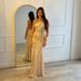 Women's Clothing Women's Sleeveless Party Dress Sexy Evening Gown Long Dress With Sequins Slit And Fitted Waist_ecoleips.com