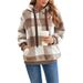 Unisex Plush Fleece Hoodie With Checkered Pattern - Cozy Long Sleeve Pullover With Kangaroo Pocket, Oversized Streetwear Outerwear For Men & Women_ecoleips.com