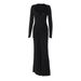 2025 Autumn New Fashion Slim Waist Twist Solid Color Long Sleeve Dress For Women Wholesale_ecoleips.com