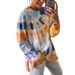 Women's Clothing Autumn New Tops Tie Dye Printed Pullover Home Clothes Long sleeved Sweater Women_ecoleips.com