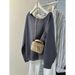 Real Shot Of Foreign Trade Women's Sweatshirt With An Asymmetrical Collar, Thin Style For Spring Autumn, Korean Version,_ecoleips.com