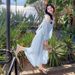 French Gentle Neck Hanging Sleeveless Dress For Women's Summer Petite Temperament, Vest Skirt, Seaside Long Skirt_ecoleips.com