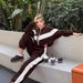 Stylish Women's Casual Sport Set With Zip Hoodie And Pants Urban Streetwear, Comfortable Polyester Fabric, Multiple Colors And Sizes For Everyday Wear_ecoleips.com