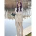 girl Fashion Women's Elegant Professional Suit 2025 Spring Autumn New Lazy Style Blazer Wide-Leg Pants Two-Piece Set_ecoleips.com