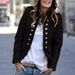 2024 Women's Casual Fashion Autumn/Winter New Button-Decorated Stand-Up Collar Long-Sleeve Solid Color Cardigan Blazer_ecoleips.com