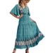 Summer New Hot-Selling Cross-Border Women's Bohemian Beach Vacation Flared Long Dress_ecoleips.com