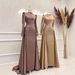 Verve Hui Muslim Islamic Stand Collar Full Coverage Long Sleeve Detachable Two-Piece Evening Dress Elegant And Graceful Outfit_ecoleips.com